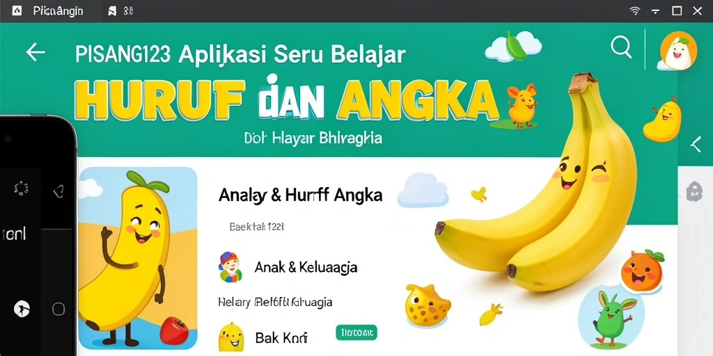 Tampilan antarmuka PISANG123 yang ceria dan interaktif.